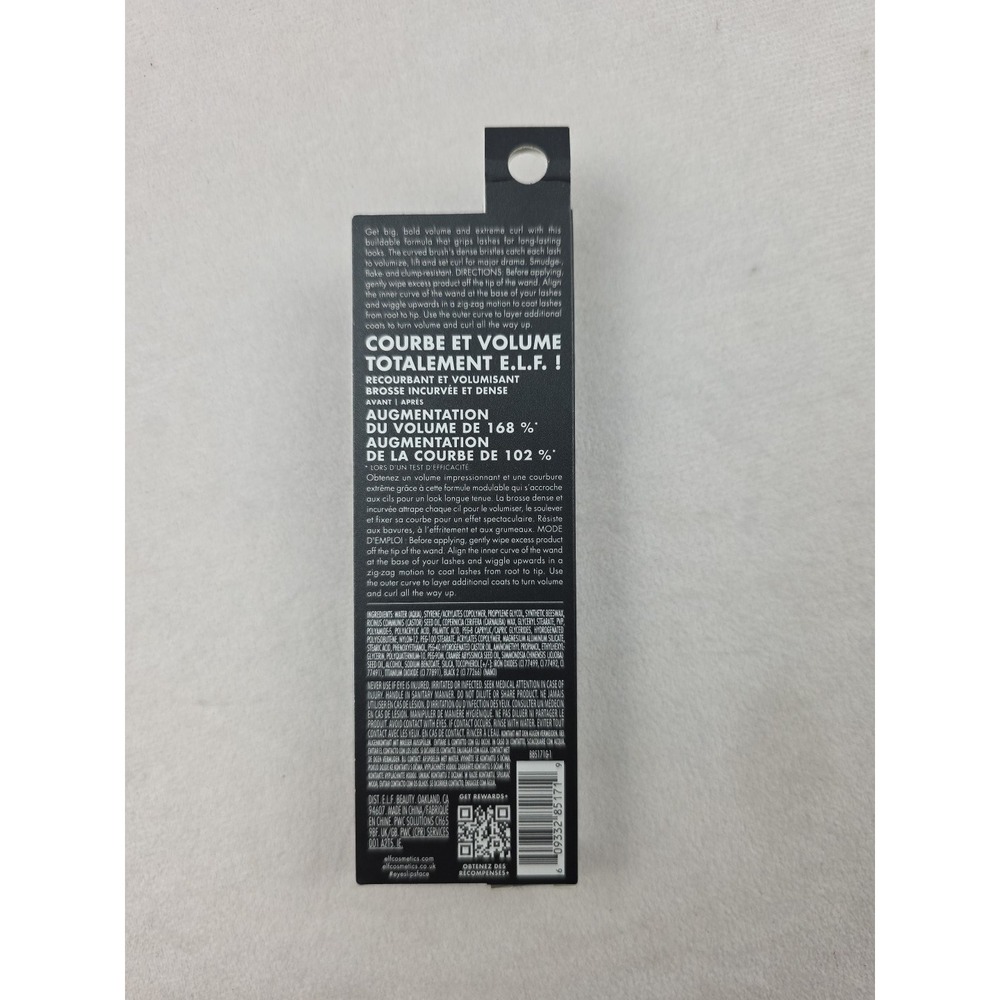 e.l.f. Incredi-Curl Mascara Makeup Pitch Black 0.32 oz (9.2g) elf Vegan NEW NIB - Picture 3 of 4